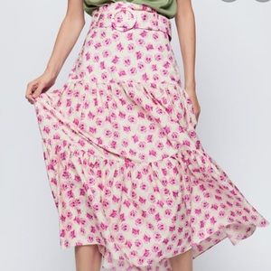 Zara Pink Floral Skirt